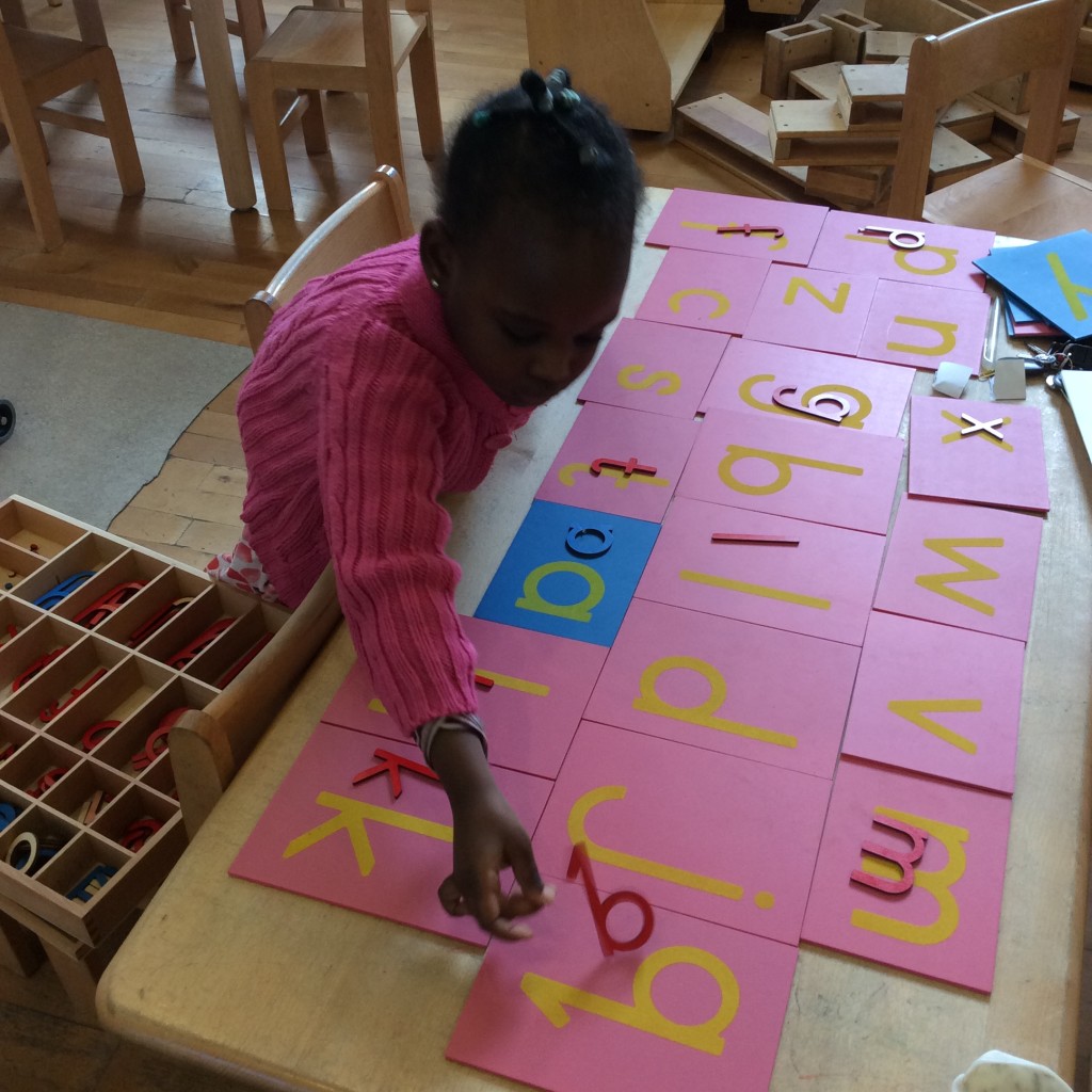Sand paper letters and large moveable alphabet.