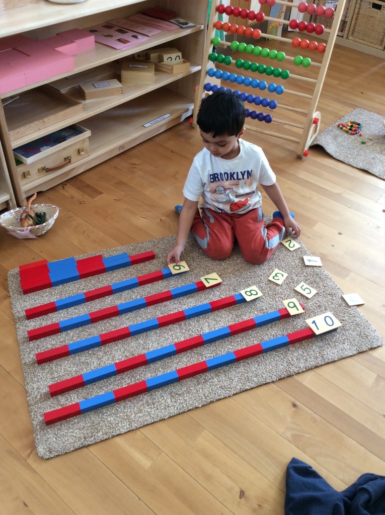 Numeral cards and number rods.